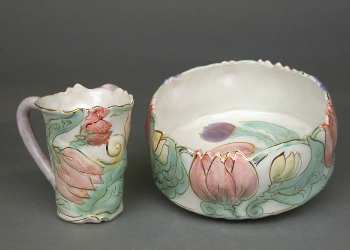 Hand Washing Pitcher & Bowl set, Tulip