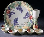 Seder set by Maine potter, Toby Rosenberg.