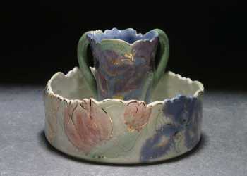 Hand Washing Pitcher & Bowl set, Iris and Tulip
